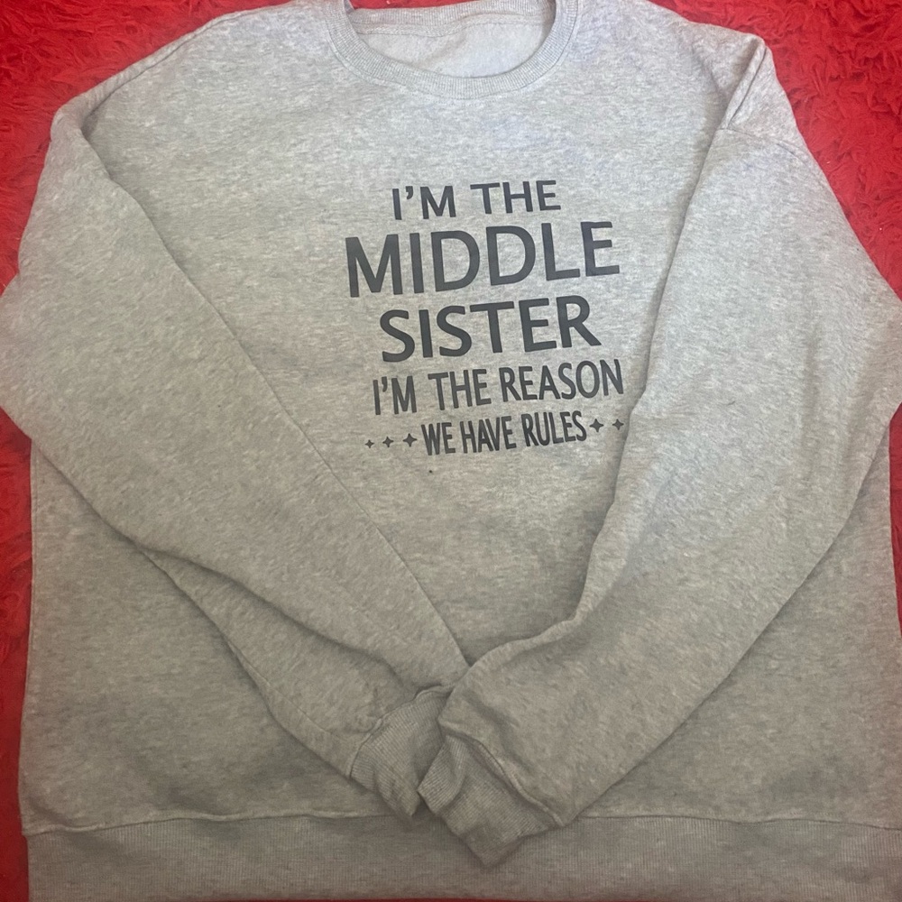 SHEIN Gray Middle Sister Sweatshirt